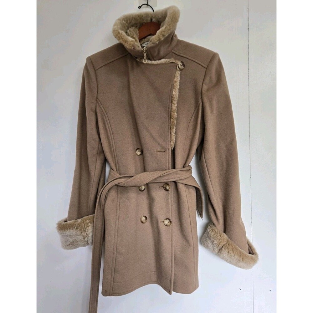 VTG Countess Sara Coat Penny Lane Faux Fur Mob Wife Brown Old Money Quiet Luxury
